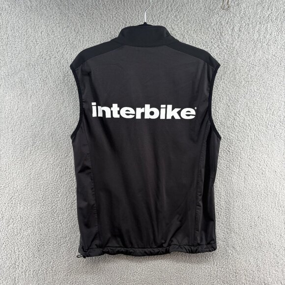 Interbike Black Cycling Vest Men’s Size Large Full Zip Sleeveless Jacket - Picture 2 of 8